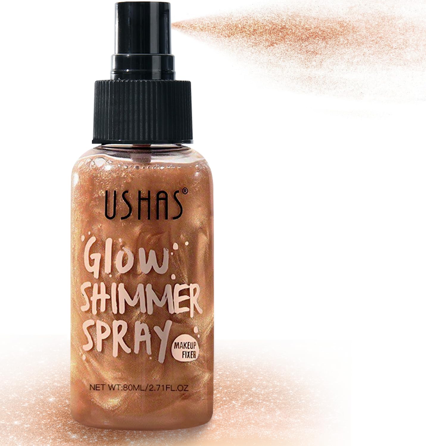 Body Glitter Spray, Body Shimmer Spray Quick Drying Body Glow Shimmer Long-Lasting Shiny Glitter Spray for Women Men for Party, Concert 2.6 Fl Oz