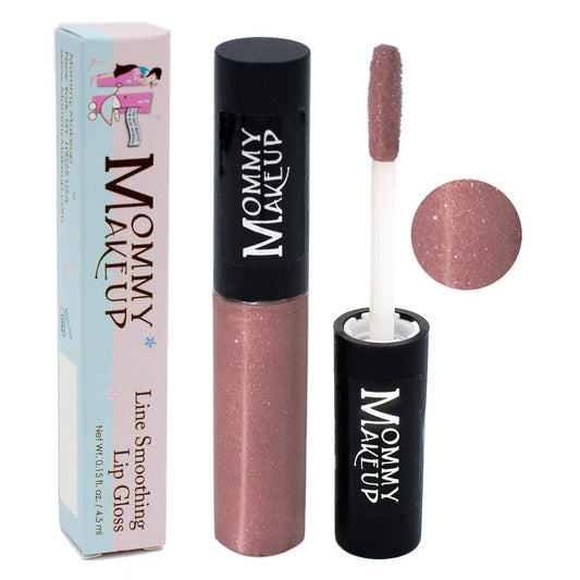 Mommy Makeup Line Smoothing Lip Gloss with Brown Algae & Golden Seaweed - Glossy, Moisturizing, High Shine, Paraben Free Lipgloss in Model Mauve (A