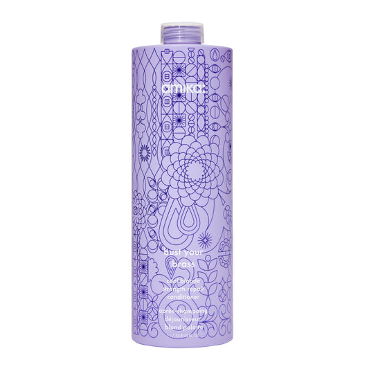 amika bust your brass cool blonde strength repair conditioner, 1000ml