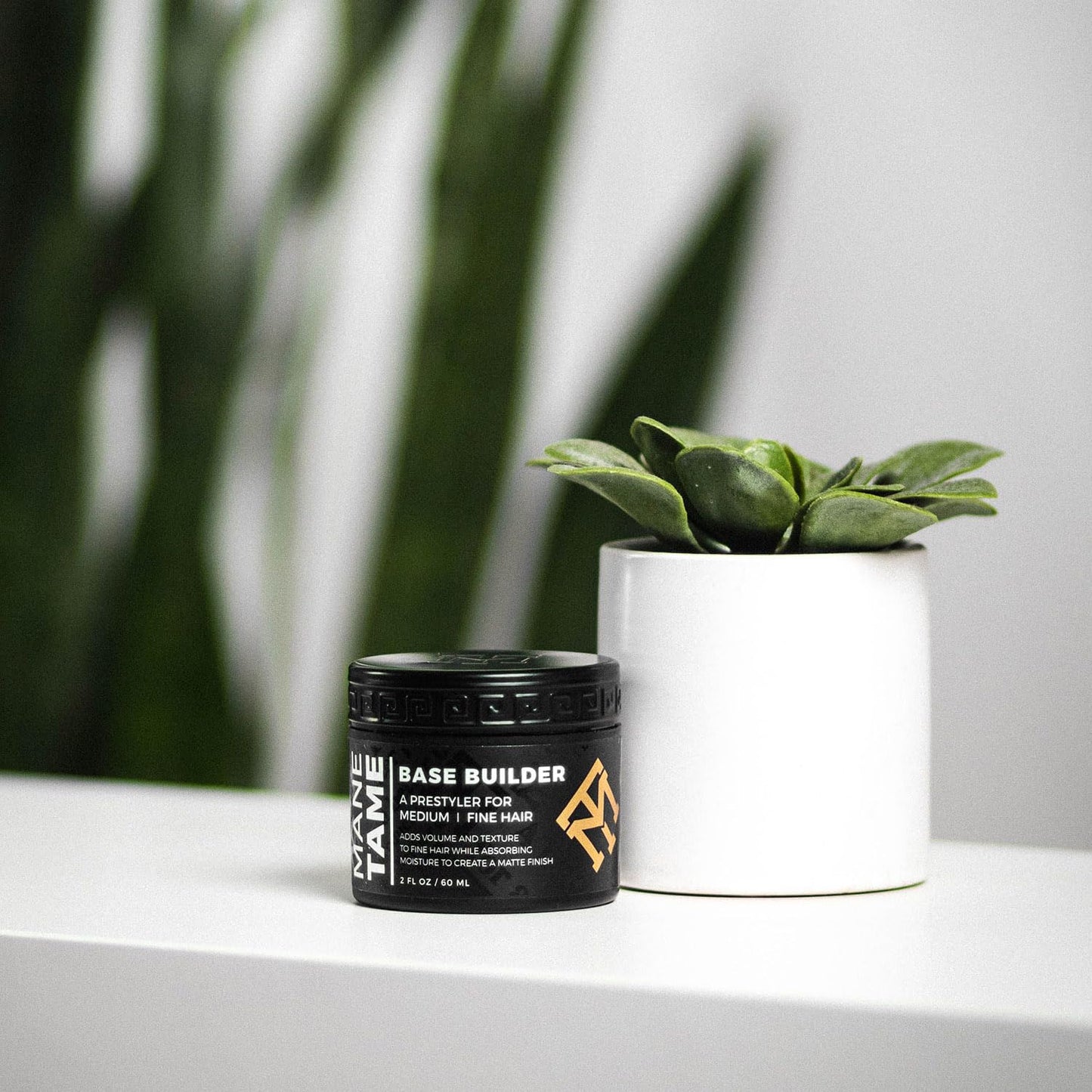 MANE TAME Base Builder 2oz - Prestyling Hair Balm for Medium - Fine Hair, Adds Volume + Texture with a Matte Natural Finish