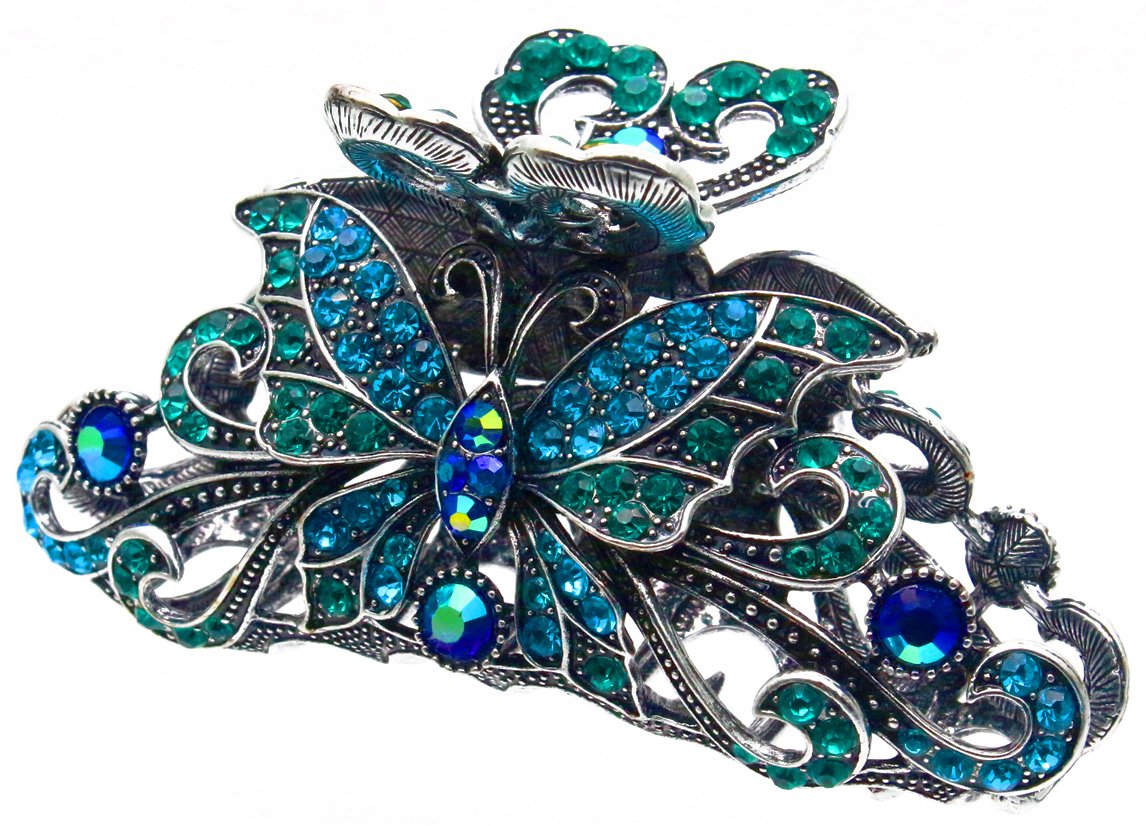 Fashion & Lifestyle Large Metal Alloy Hair Claw Jaw Clip for Women and Girls - Pretty Strong Clamp Non-Slip Barrette Hair Updo Grip Bath Accessories