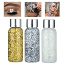 BOSREROY 3 Pack Holographic Glitter Body Gel - Liquid Sequin Sparkle for Festive Occasions