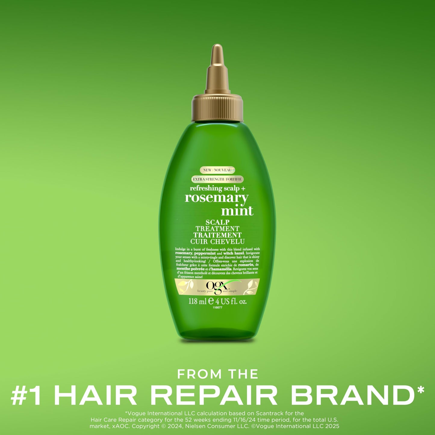 OGX Extra Strength Refreshing Scalp + Rosemary Oil Mint Dry Scalp Treatment, Peppermint & Witch Hazel Scalp Detox, Clarifying Leave-In to Help Remove Beauty and Personal Care OGX