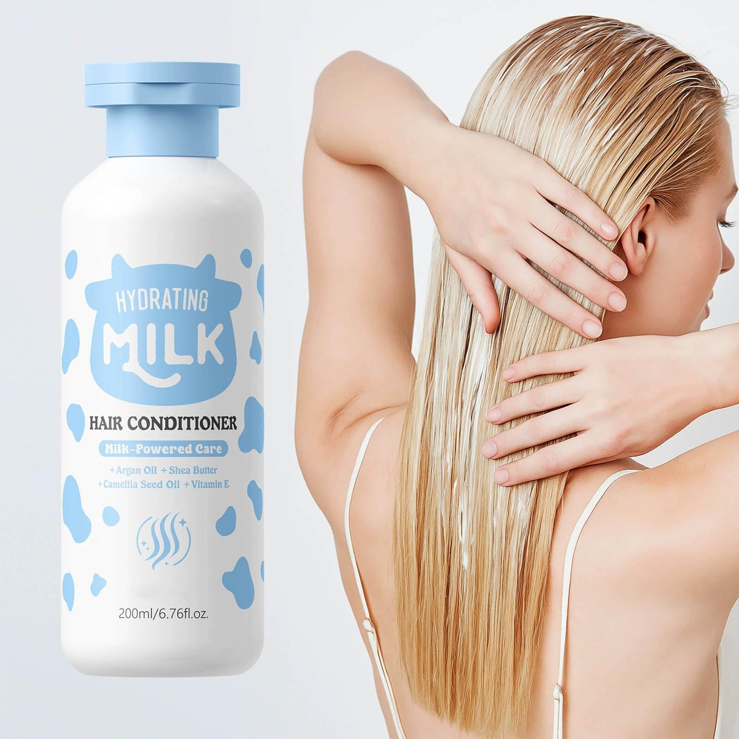 Milk Shampoo and Conditioner Set, Hydrating Shampoo and Conditioner for Curly, Fine, Thick or Straight Hair, Daily Cleaning & Moisturizing Care