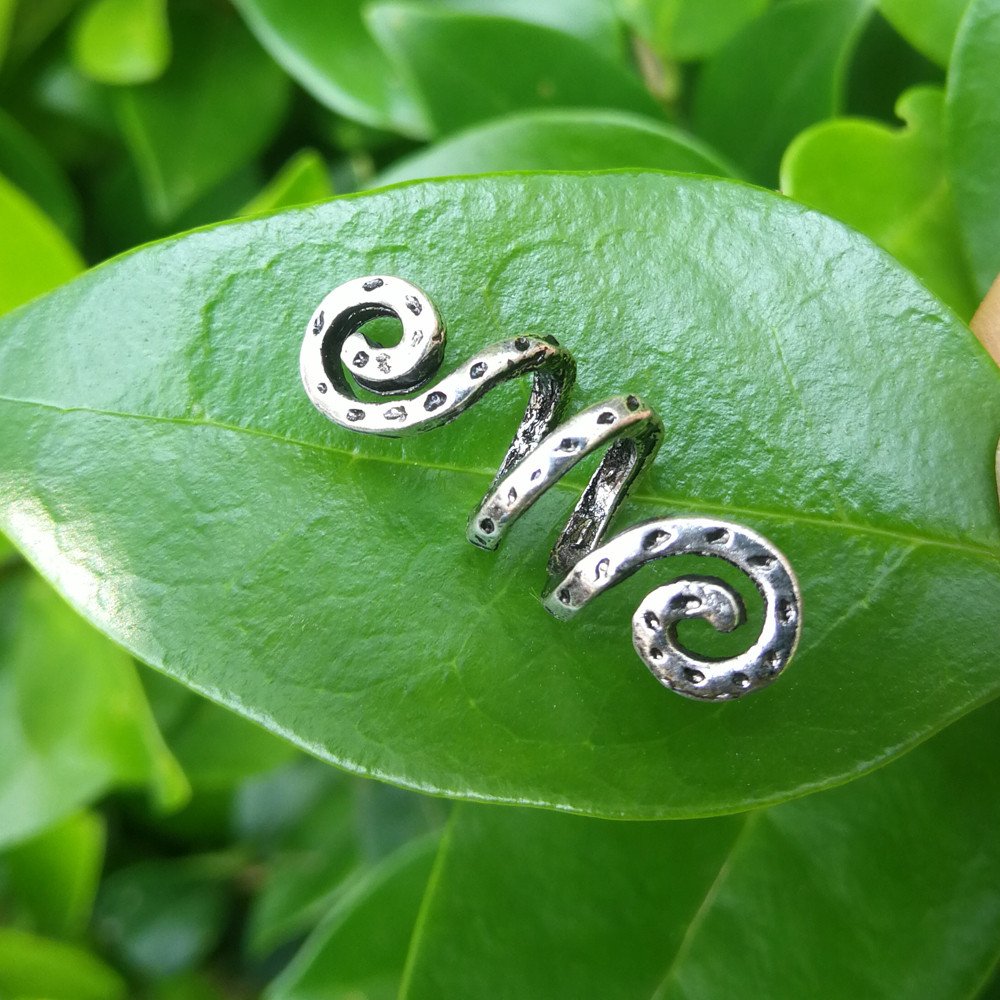 LQQQL Vikings Spiral Hair Beads Rings - Dreadlock Accessories, Norse Hair Coils & Pendants for Braids, Beards, Bracelets DIY (3 Small pcs)