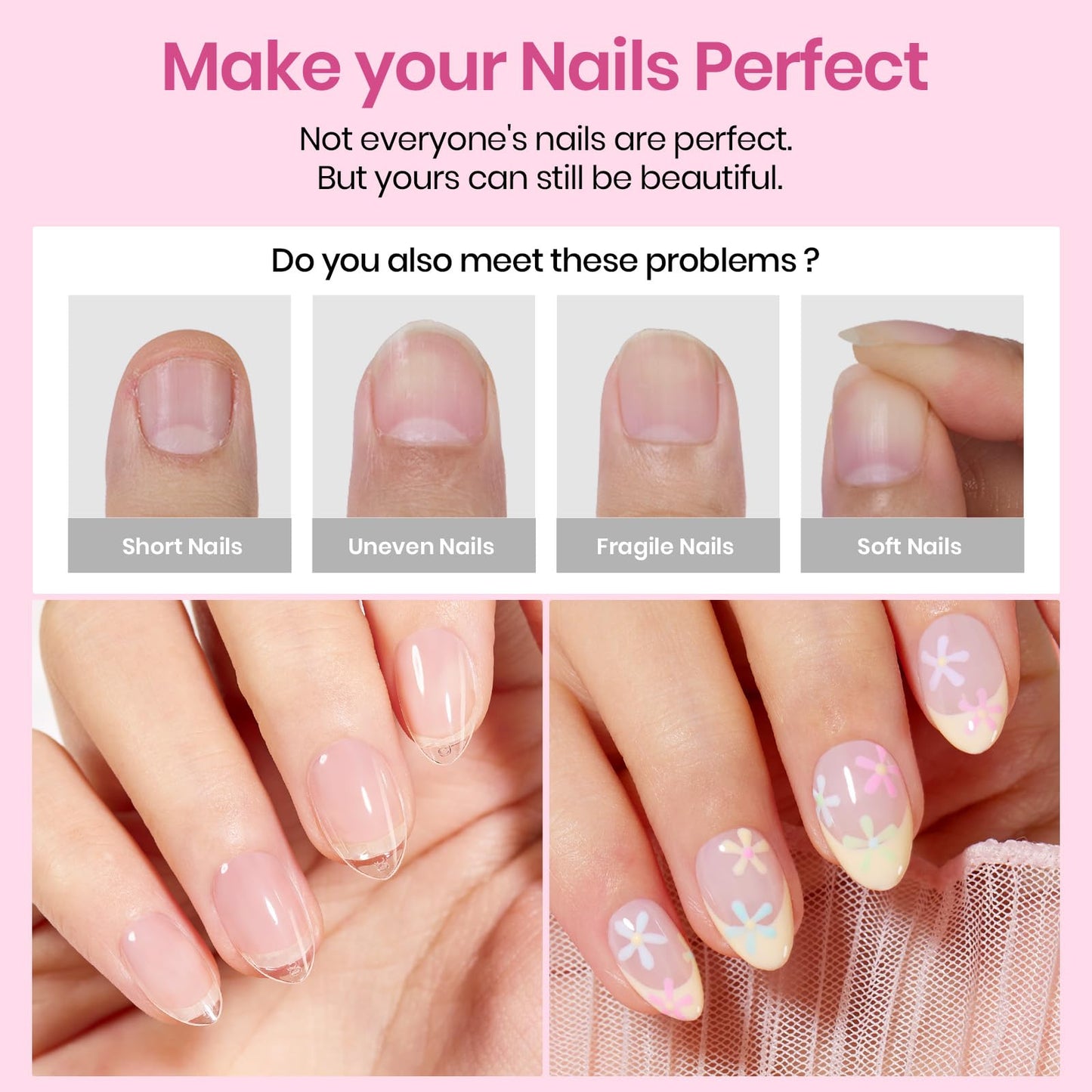 Beetles Gel Nail Tips Etch-X- Almond Extra Short, 384pcs 12 Sizes, Pre-Etched Half Matte Full Cover Soft Gel Nail Tips, Press on False Nail Extension Beauty and Personal Care beetles Gel Polish