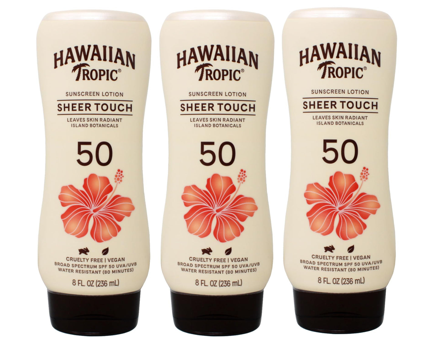 Hawaiian Tropic Sheer Touch Sunscreen SPF 50 Plus 8 oz (Pack of 3)