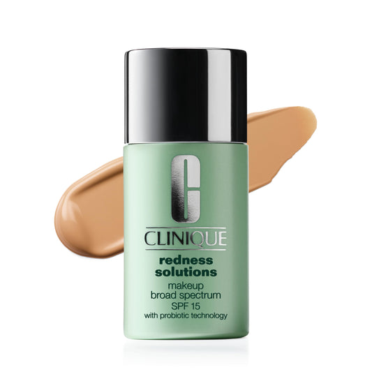 Clinique Redness Solutions Liquid Foundation Makeup Broad Spectrum SPF 15 With Probiotic Technology For Redness-Prone Skin| Medium Coverage + Natural