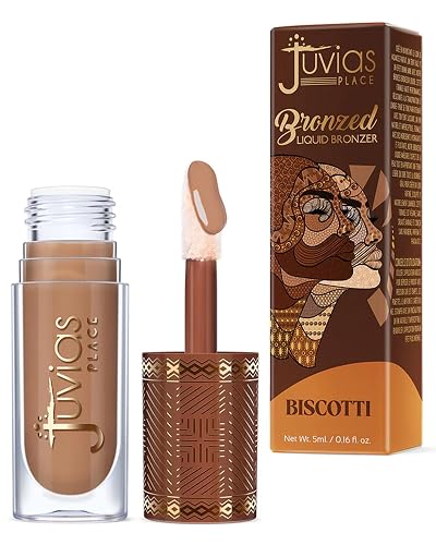 Juvia’s Place Bronzed Liquid Bronzer - Biscotti - Liquid Bronzer for Face with Silky Blendable Texture - Buildable Coverage for Natural Contour