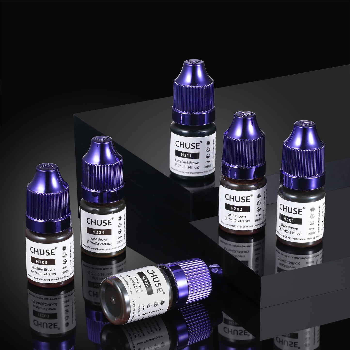 CHUSE PMU Hybrid Liquid Eyebrow Pigments 0.24oz/7ml (H204 Light Brown)