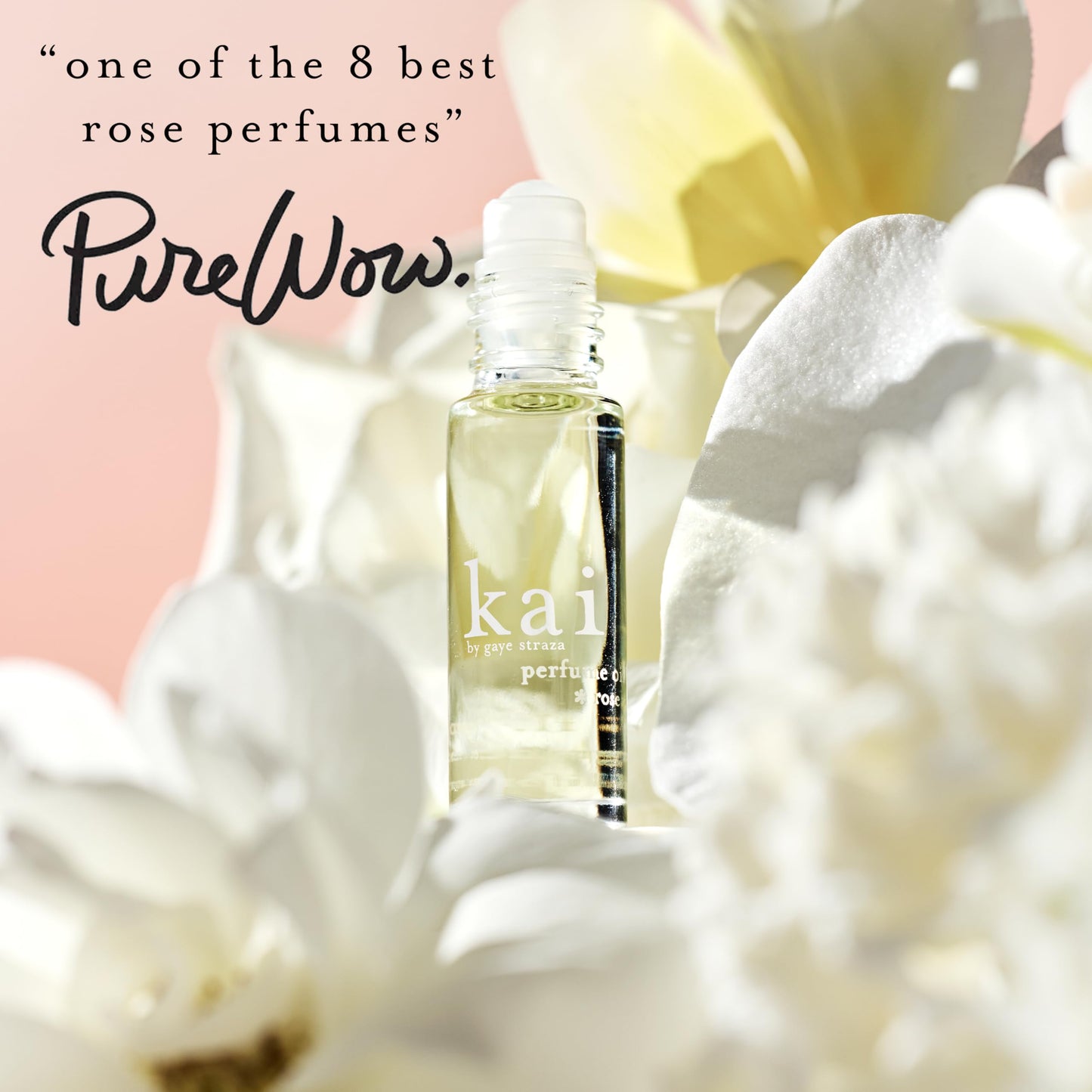 kai perfume oil. rose absolute, gardenia wrapped in white exotic flowers, layered with rose absolute. eau de perfume roll-on oil, 1/8 fl oz., vegan
