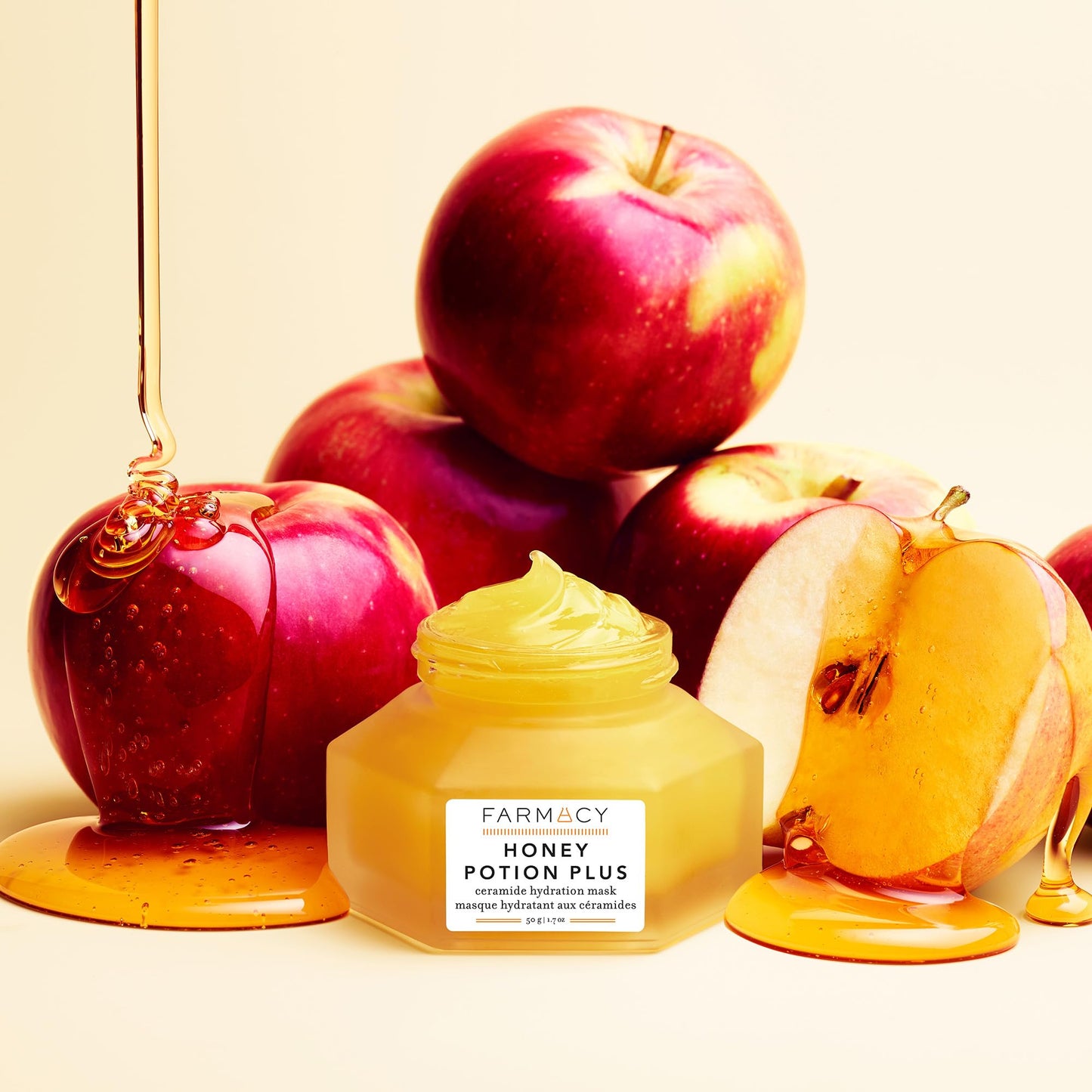 Farmacy Hydrating Face Mask - Honey Potion Plus Nourishing Skincare Facial Mask with Niacinamide, Ceramides + Pro-Vitamin B5 to Protect + Replenish