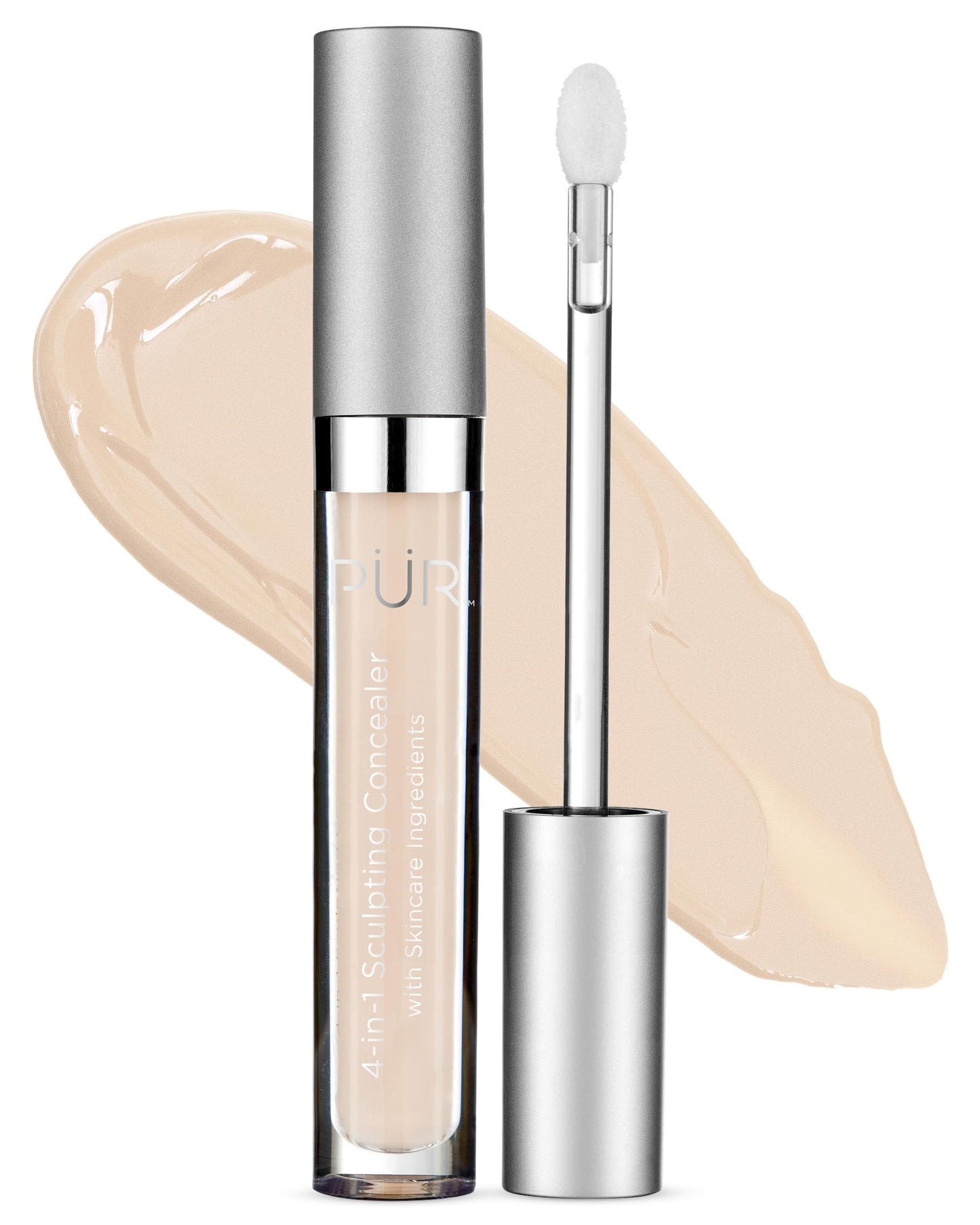PÜR MINERALS 4-in-1 Sculpting Concealer for Women - Conceals, Brightens, Plumps & Corrects - Hydrating & Moisturizing Makeup Concealer with Medium