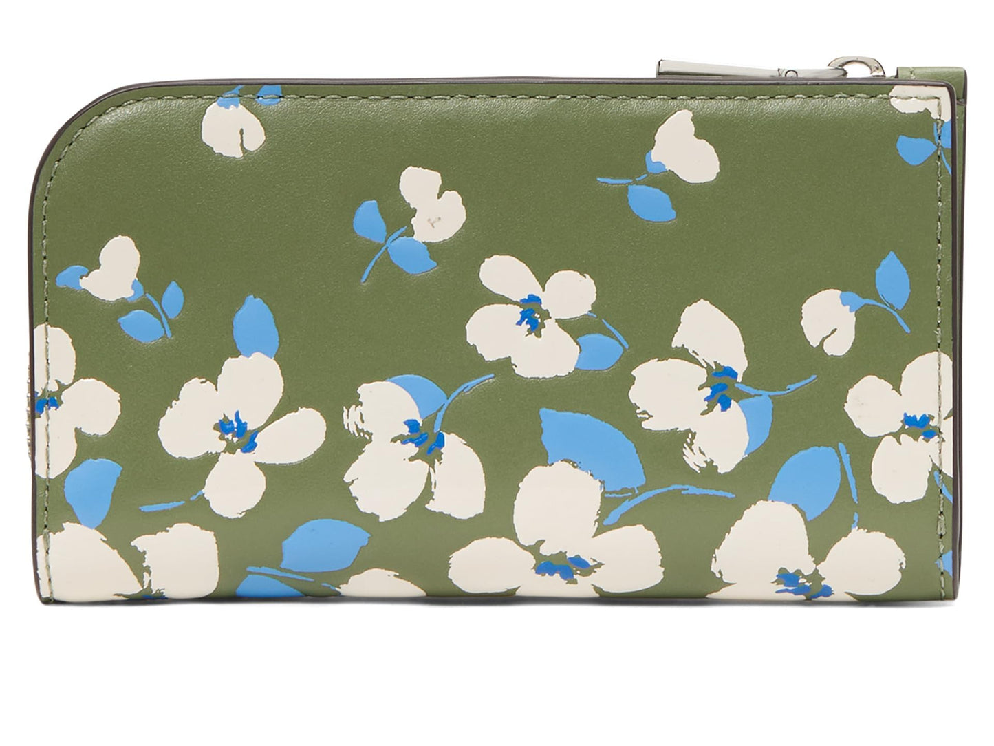 kate spade new york Devin Painterly Bouquet Embossed Smooth Leather Small Slim Bifold Wallet