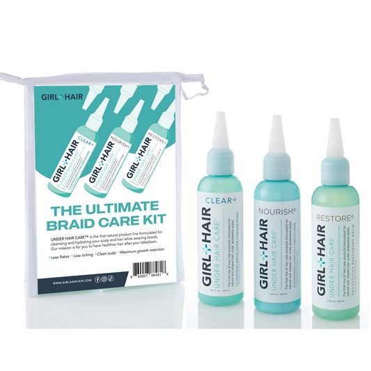 GIRL+HAIR Ultimate Braid Care Travel Set | Maintain Healthy Hair & Scalp with Clear + Nourish + Restore | Maximize Hair Strength | TSA Compliant (3 x Beauty & Personal Care GIRL+HAIR