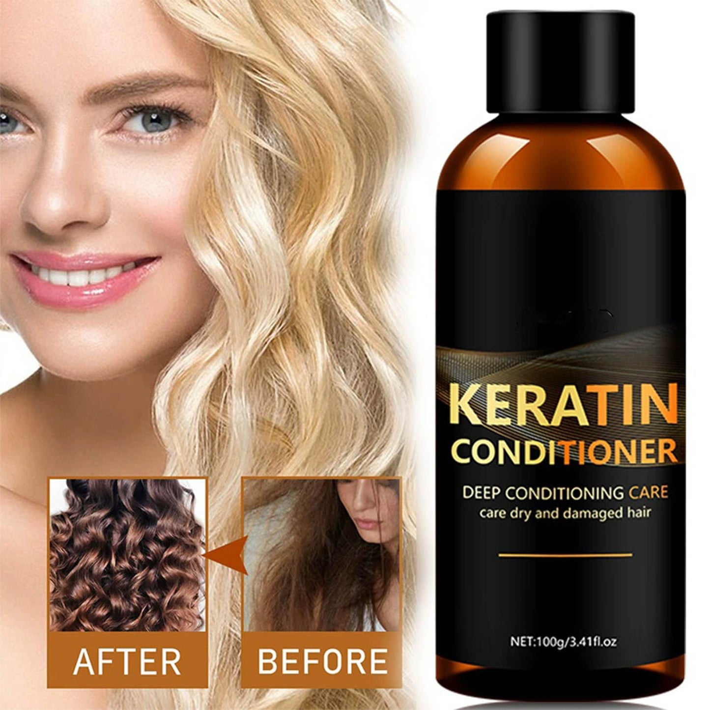 Keratin Shampoo and Conditioner Set, Travel Repair Hair Care Set for Damaged Hair, Intense Hydration, Frizz Control, Smoothing & Strengthening