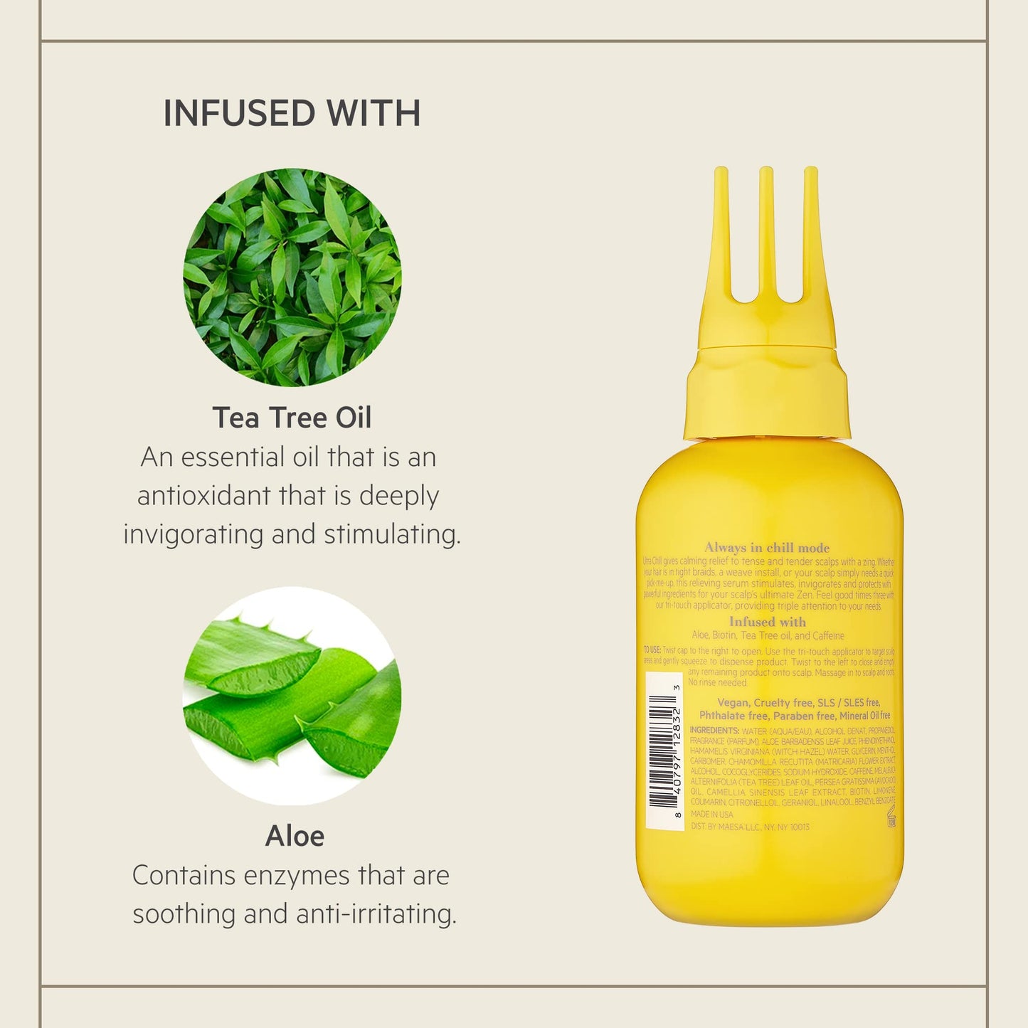 TPH BY TARAJI Ultra Chill Cooling Hair Serum with Aloe, Biotin & Tea Tree Oil | Aromatherapy Scalp Treatment to Soothe & Refresh Dry Damaged Hair |