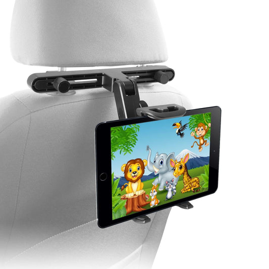 Macally Tablet Holder for Car Headrest | iPad Backseat Mount for Kids | Fits 4.7-11" Devices | Perfect for Long Car Trips