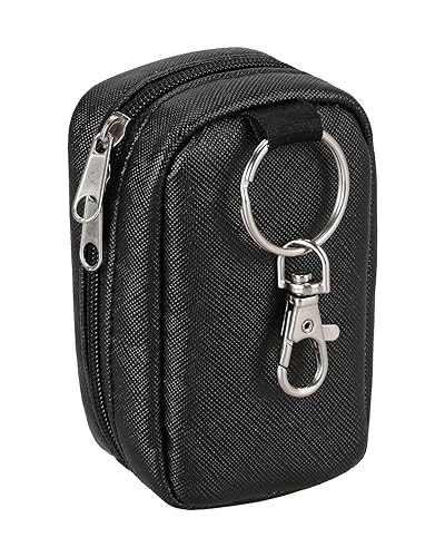 Meiiy Chapstick Holder Bag Small Lip Balm Sleeve Pouch Lipstick Portable Storage Bag Lip Gloss Case With Hook Accessories Gift for Women (balck)