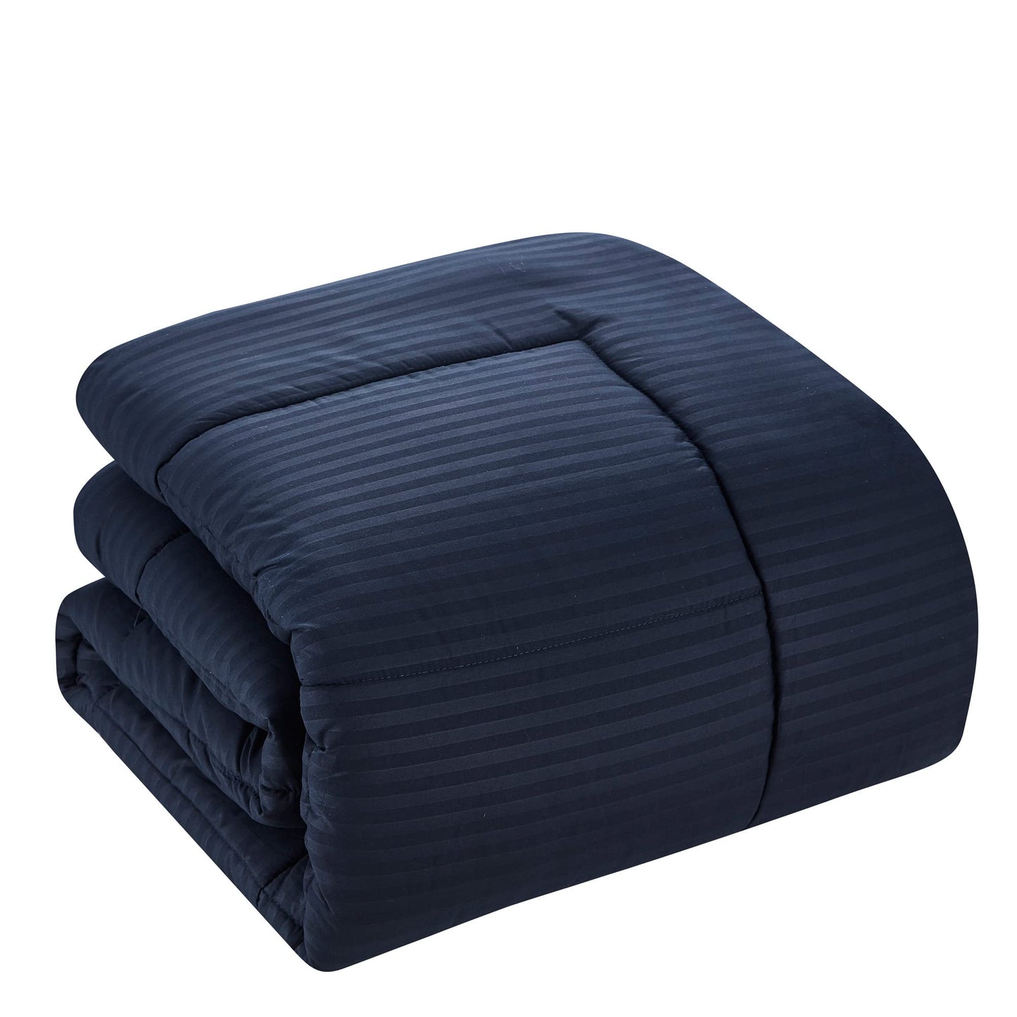 King Size Comforter Set 8 Piece Bed in a Bag with Bed Skirt, Fitted Sheet, Flat Sheet, 2 Pillowcases, 2 Pillow Shams, King, Dobby Navy