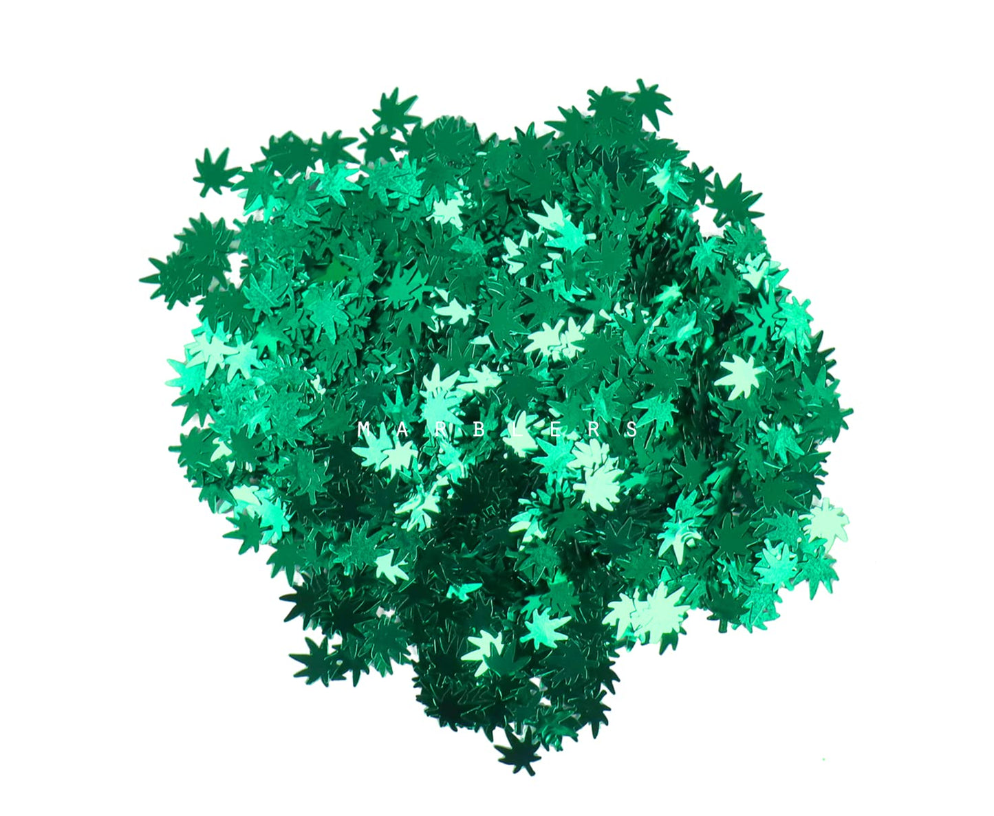 MARBLERS [Cannabis] Shape Glitter for Body & Face 0.11oz (3g) | Flake | Non-Toxic | Vegan | Cruelty-Free | Eyeshadow, Nail Polish, Nail Art |
