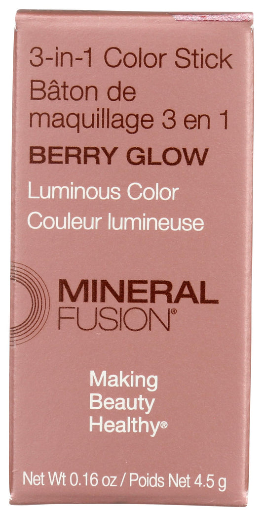 3-In-1 Color Stick - Berry Glow by Mineral Fusion for Women - 0.16 oz Makeup