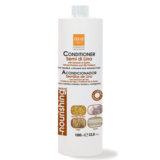 Ever Ego Italy Linseed Oil Conditioner For Damaged, Bleached or Colored Hair | Nourishing And Hydrating Hair Care Product For Men And Women | 1L