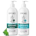 Peppermint Shampoo and Conditioner with Castor Oil & Biotin, Soothes Dry, Itchy Scalp, Strengthens Hair, Reduces Thinning & Hair Loss, Promotes