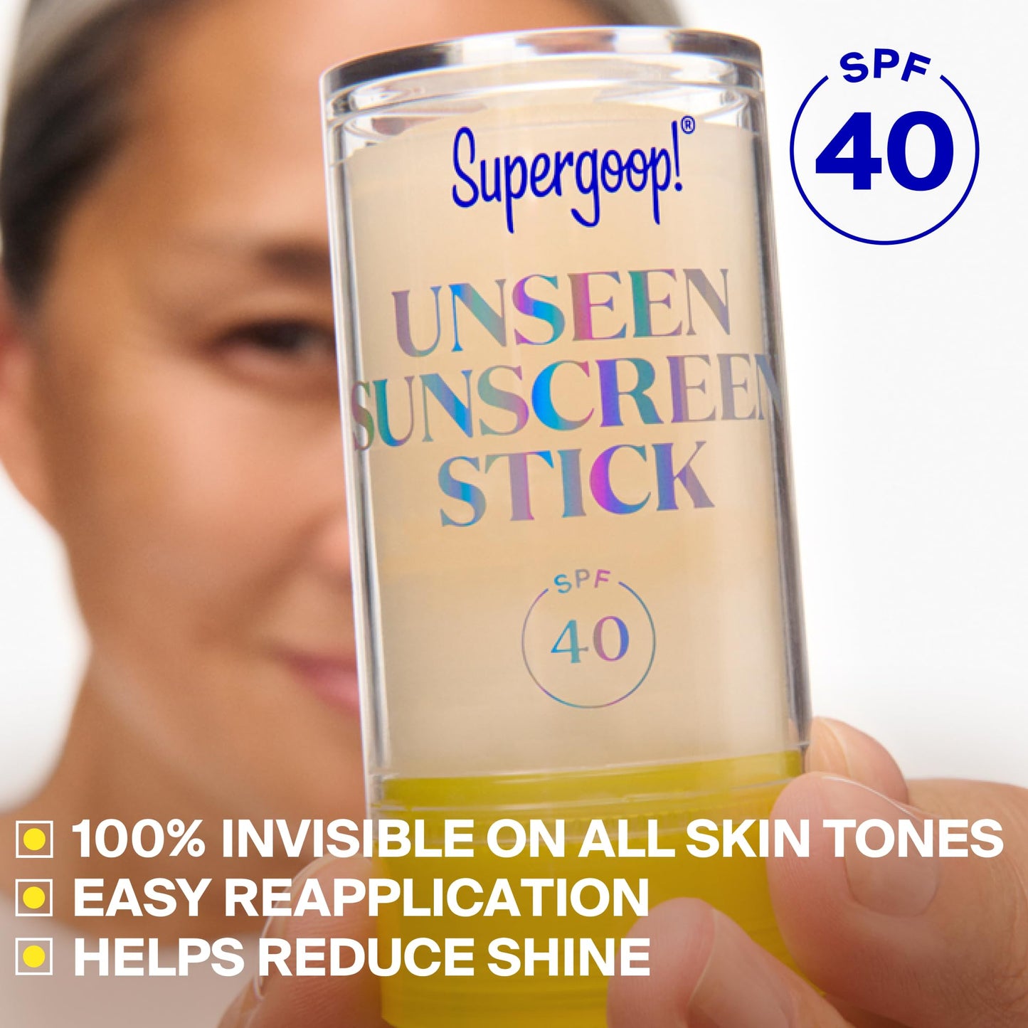 Supergoop! Unseen Sunscreen Stick - SPF 40 - Clear & Invisible Sun Protection - Broad Spectrum Face Sunscreen - Glides Over Makeup - Natural Finish Beauty and Personal Care Supergoop!
