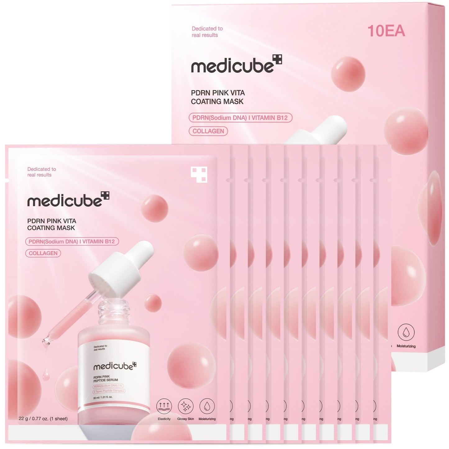 medicube Salmon DNA PDRN Pink Vitamin Coated Sheet Mask 10EA Beauty and Personal Care medicube