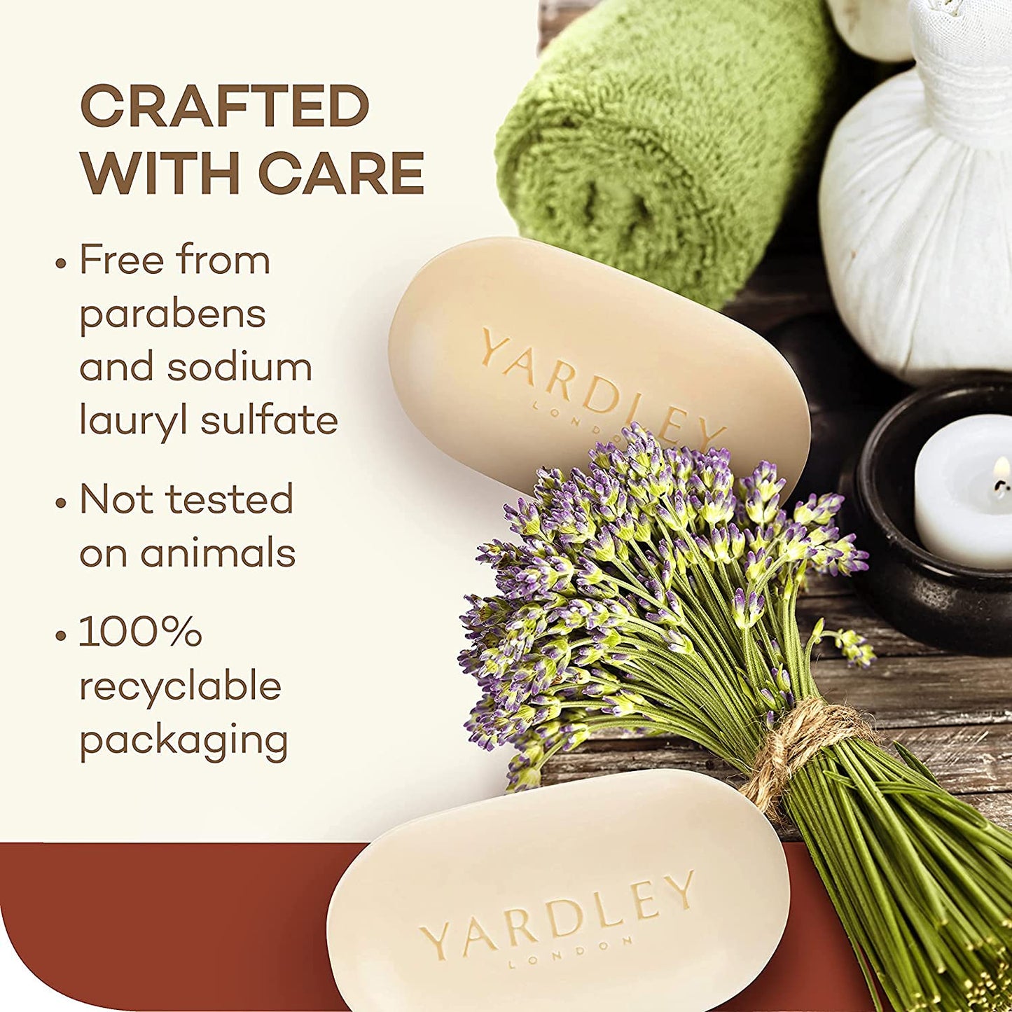 Yardley Moisturizing Bar Cocoa Butter 4.0 oz (Pack of 5)