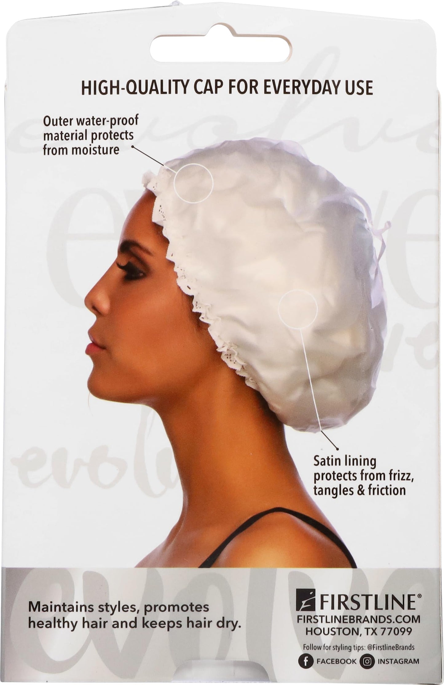 Evolve "Go Satin" Lined Shower Cap Ivory