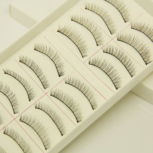 Ewanda store 10 Pairs False Eyelashes Natural Naked Makeup Short Eyelashes Handmade False Eye lashes