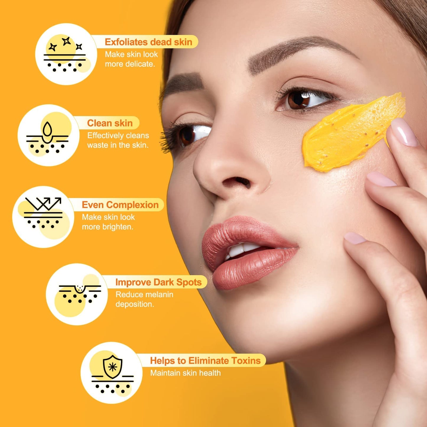 Vitamin C and Turmeric Face Scrub Cream Organics Microdermabrasion Facial Scrub Exfoliating Clears Blackheads Improve Dark Spot Acne with Strawberry Beauty and Personal Care POP MODERN.C