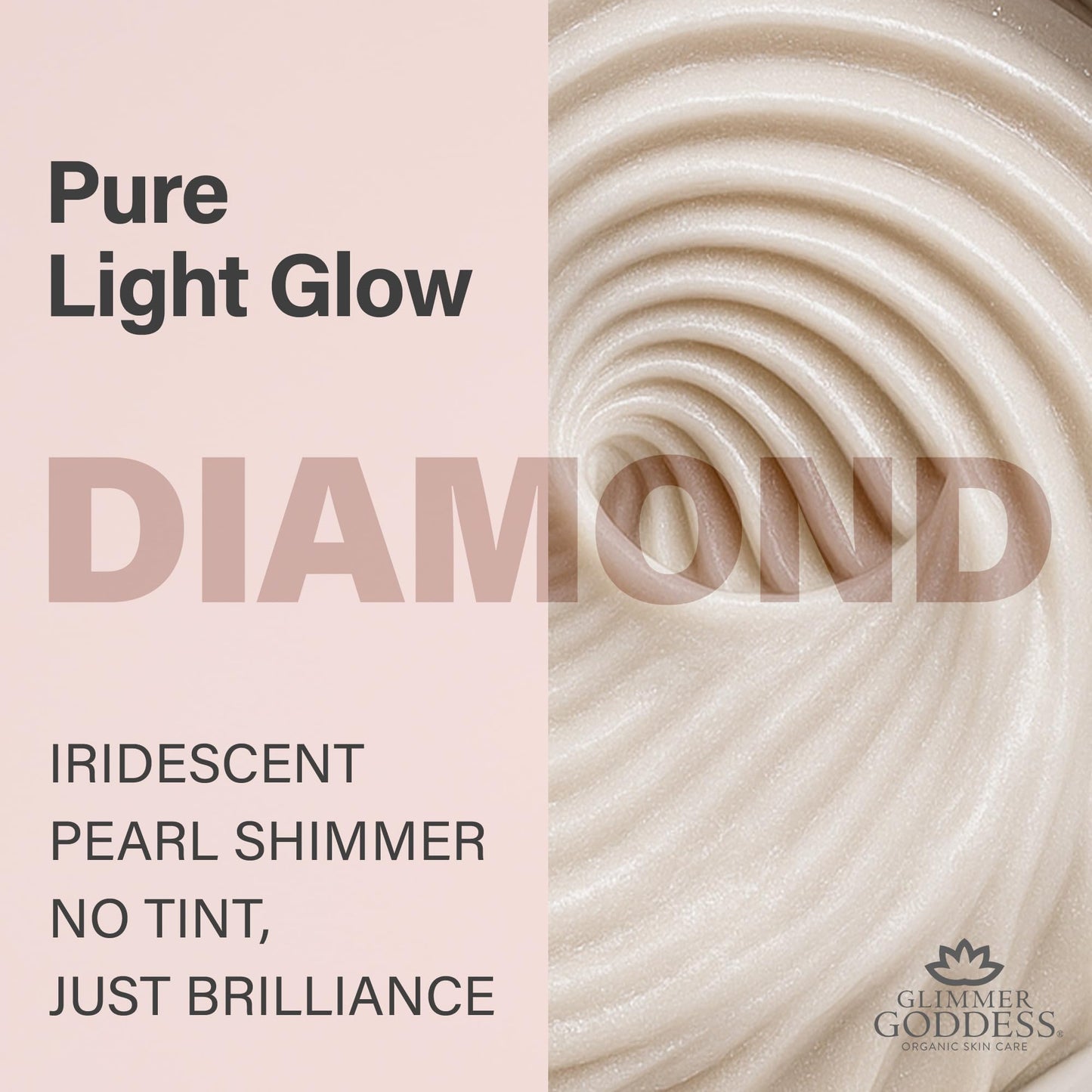 Glimmer Goddess Shimmer Body Butter with Organic Whipped Shea Butter for Hydration, Moisturizing & Silky Natural Glow - Diamond Super, 4 oz