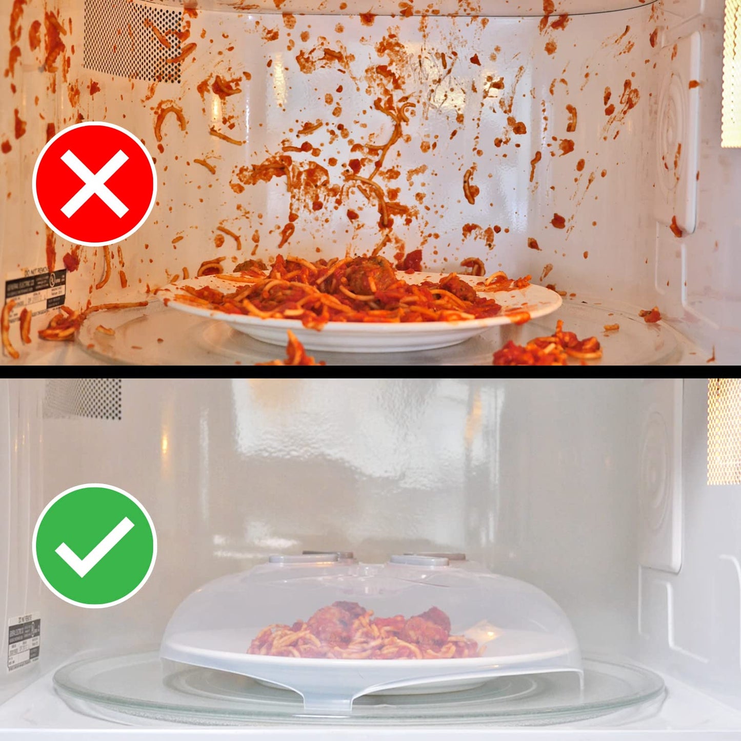 Hover Cover 12" Magnetic Splatter Cover – Clear BPA-Free Lid with Steam Vents, Anti-Splash Microwave Lid, Dishwasher Safe, Gray