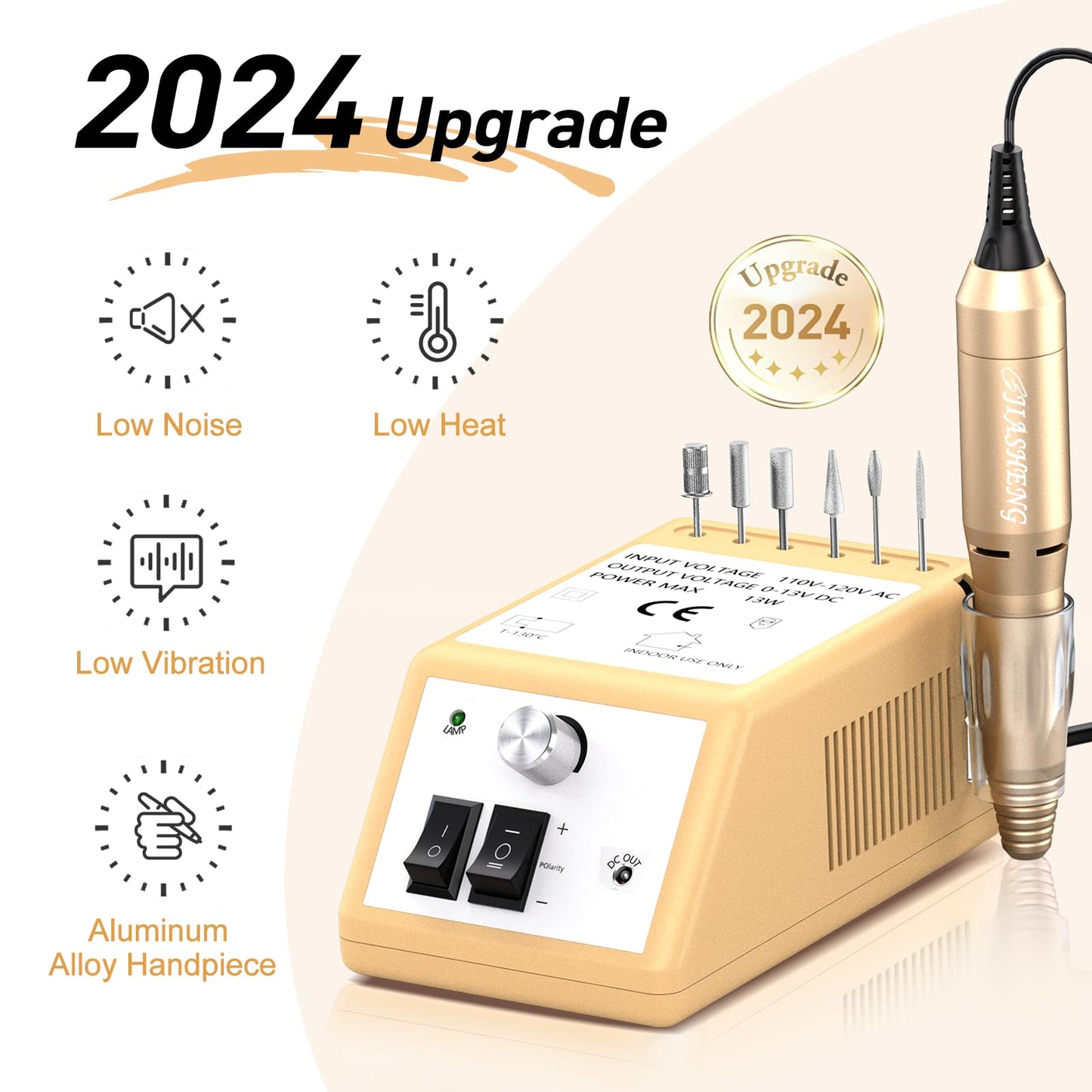 Jiasheng Professional Nail Drill, 20000rpm Electric Nail Drill Machine, Electronic Nail File Drills for Acrylic Nails Gel Nails Manicure Pedicure