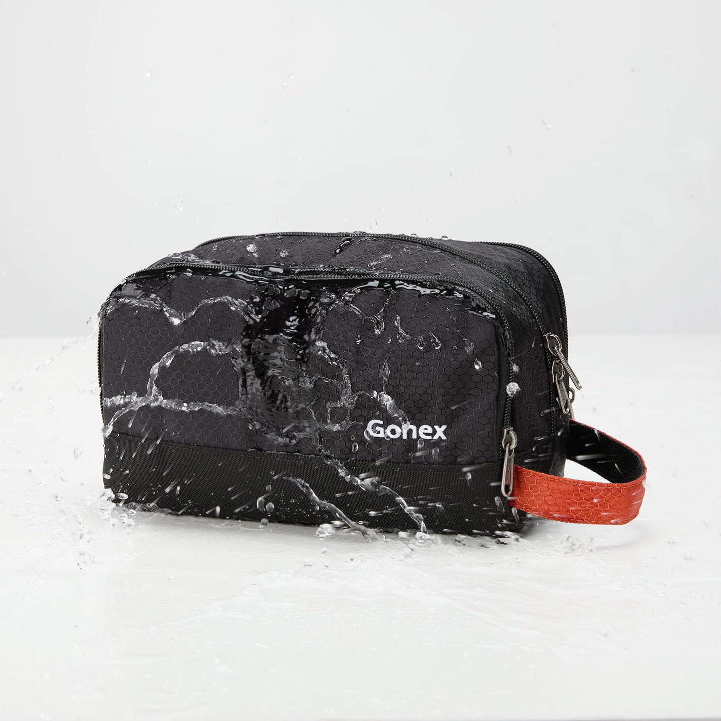 Gonex Travel Toiletry Bag Nylon, Toiletries Kit Shaving Bag Toiletry Organizer Black & Orange Beauty and Personal Care Gonex
