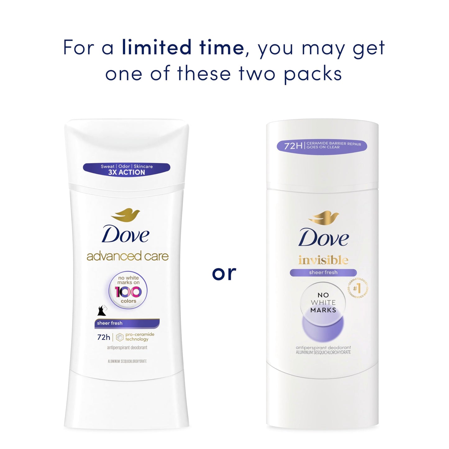 Dove Advanced Care Antiperspirant Deodorant Stick Sheer Fresh for Soft, Resilient Skin, with No White Marks & 72-Hour Sweat & Odor Protection, 2.6 oz Beauty and Personal Care Dove