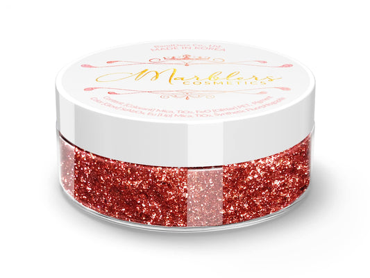 MARBLERS Chunky Natural Mica Powder [Ruby Pearl] 0.11oz (3g) | Highly Pigmented | Non-Toxic, Vegan, Cruelty-Free | Eyeshadow, Body Butter, Nail