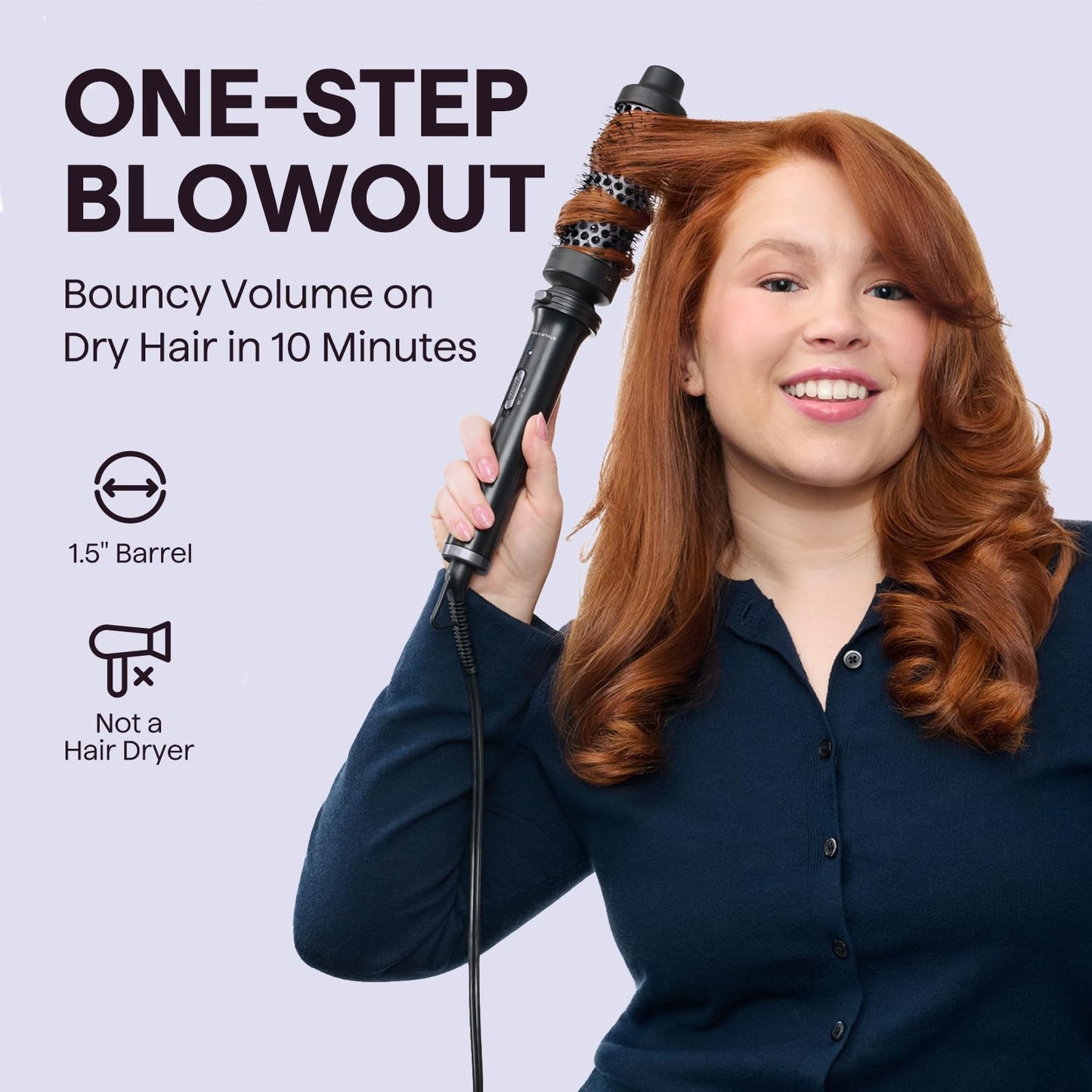 Wavytalk Thermal Brush 1.5" Detachable Heated Round Brush for Blowout Look Beauty and Personal Care wavytalk