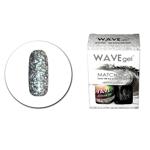WAVEGEL Soak-0ff Gel & Nail Lacquer Matching Duo Set - Glamourous - WG105-105 I 0.5 Oz Beauty & Personal Care WAVE gel