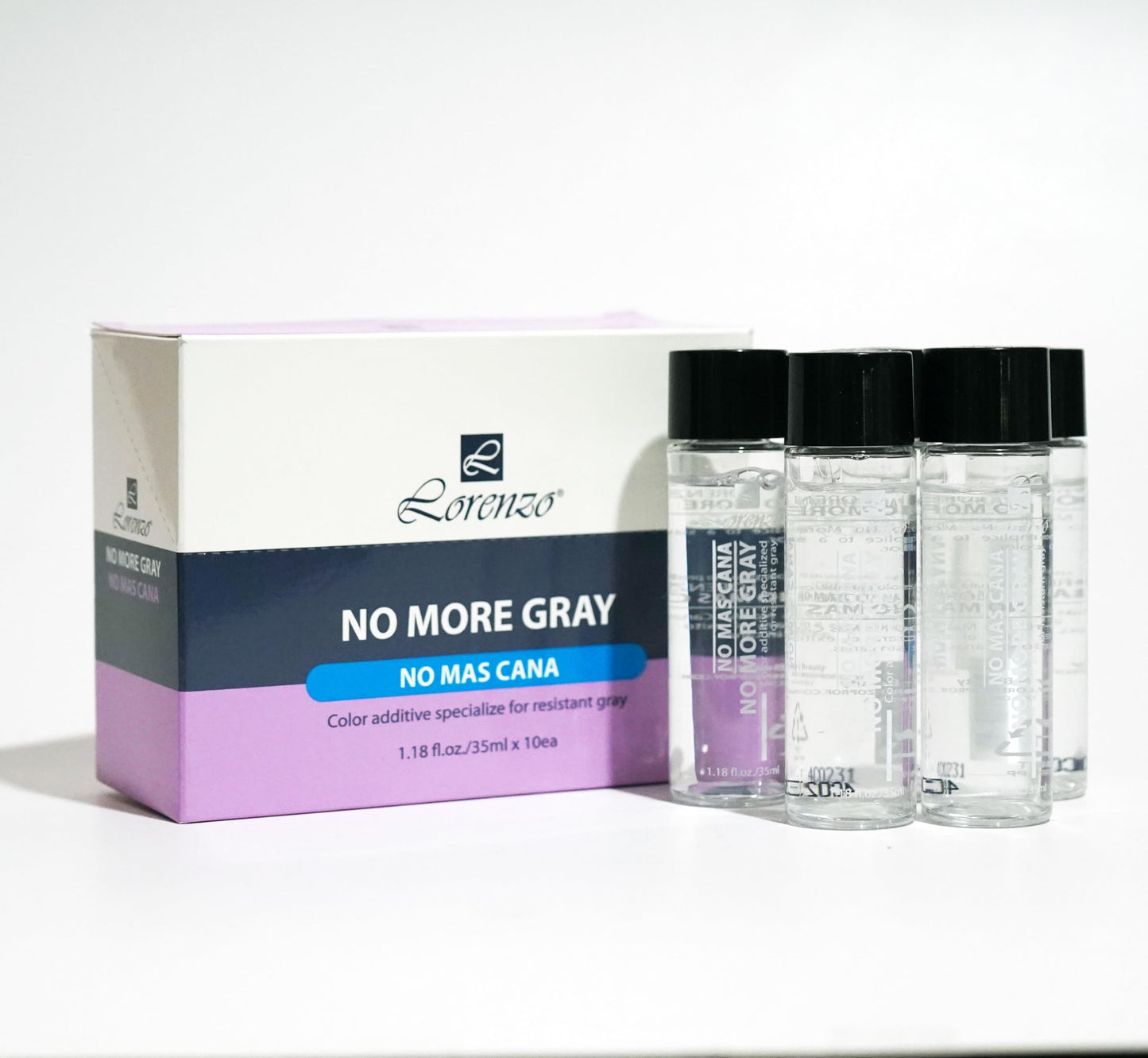L Lorenzo No More Gray Color Additive Specialize for Resistant Gray 1.18fl.oz(35ml) (Pack of 5)