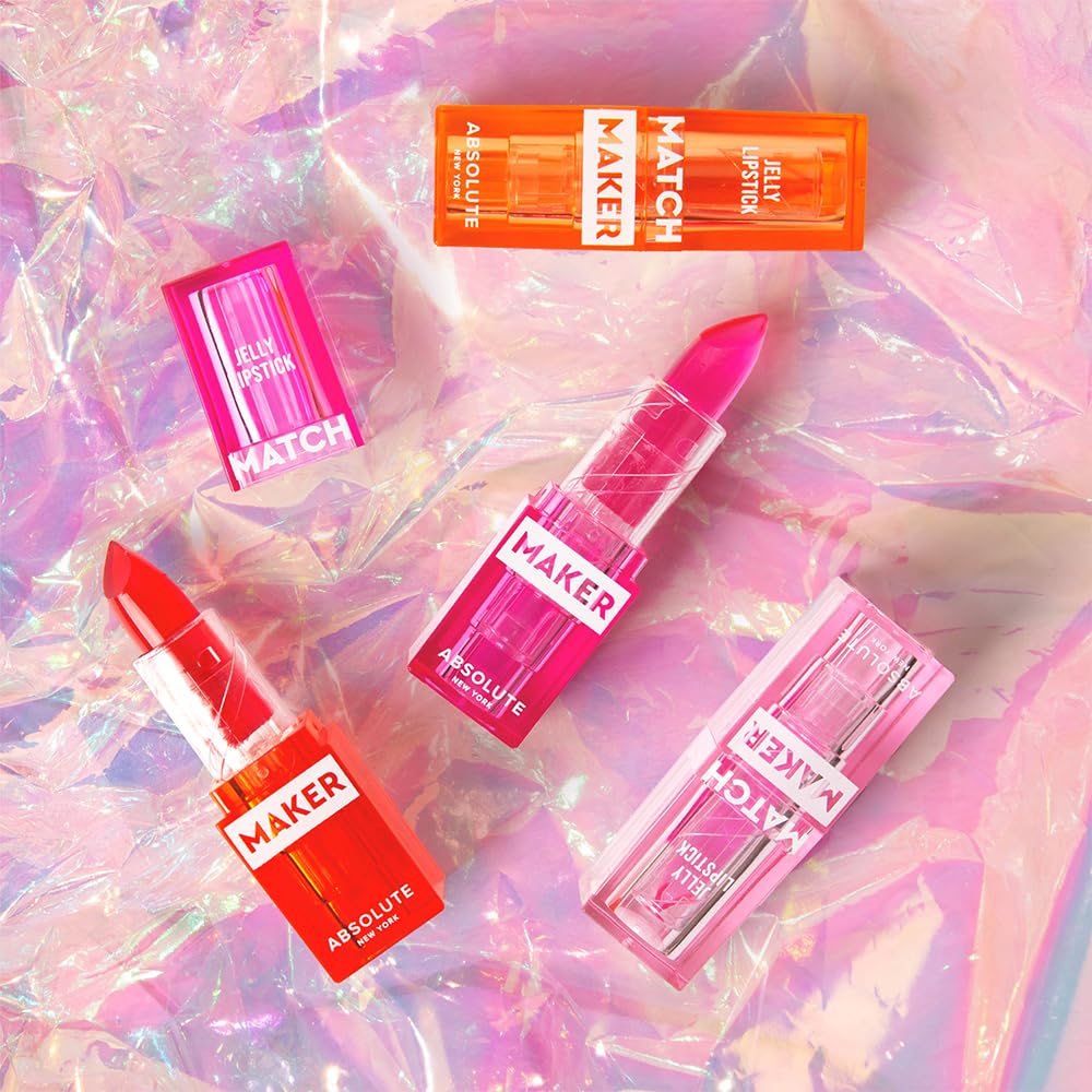 Absolute New York MLMM03 Match Maker Jelly Lipstick, Color Adapting Reacts to Natural PH, Non Sticky Finish Lipstick