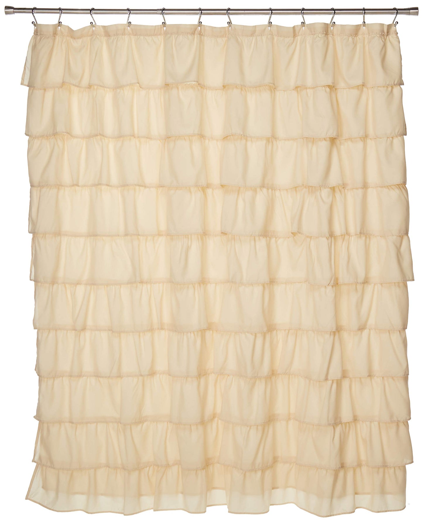 Spring Design Flamenco Ruffle Shower Curtain (Ivory)