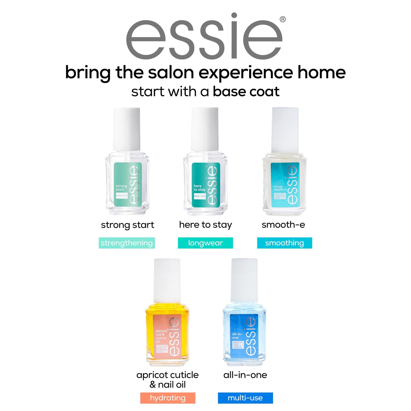 essie salon quality nail care, vegan formula, clear base coat, Here To Stay, 0.46 fl oz Beauty & Personal Care essie
