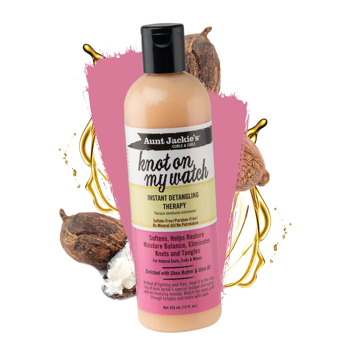 Aunt Jackie's Curls & Coils Perfect Hydrate Collection - Mega-Moisturizing with Shea Butter & Olive Oil, 4 Products: Curl Conditioner, Detangler