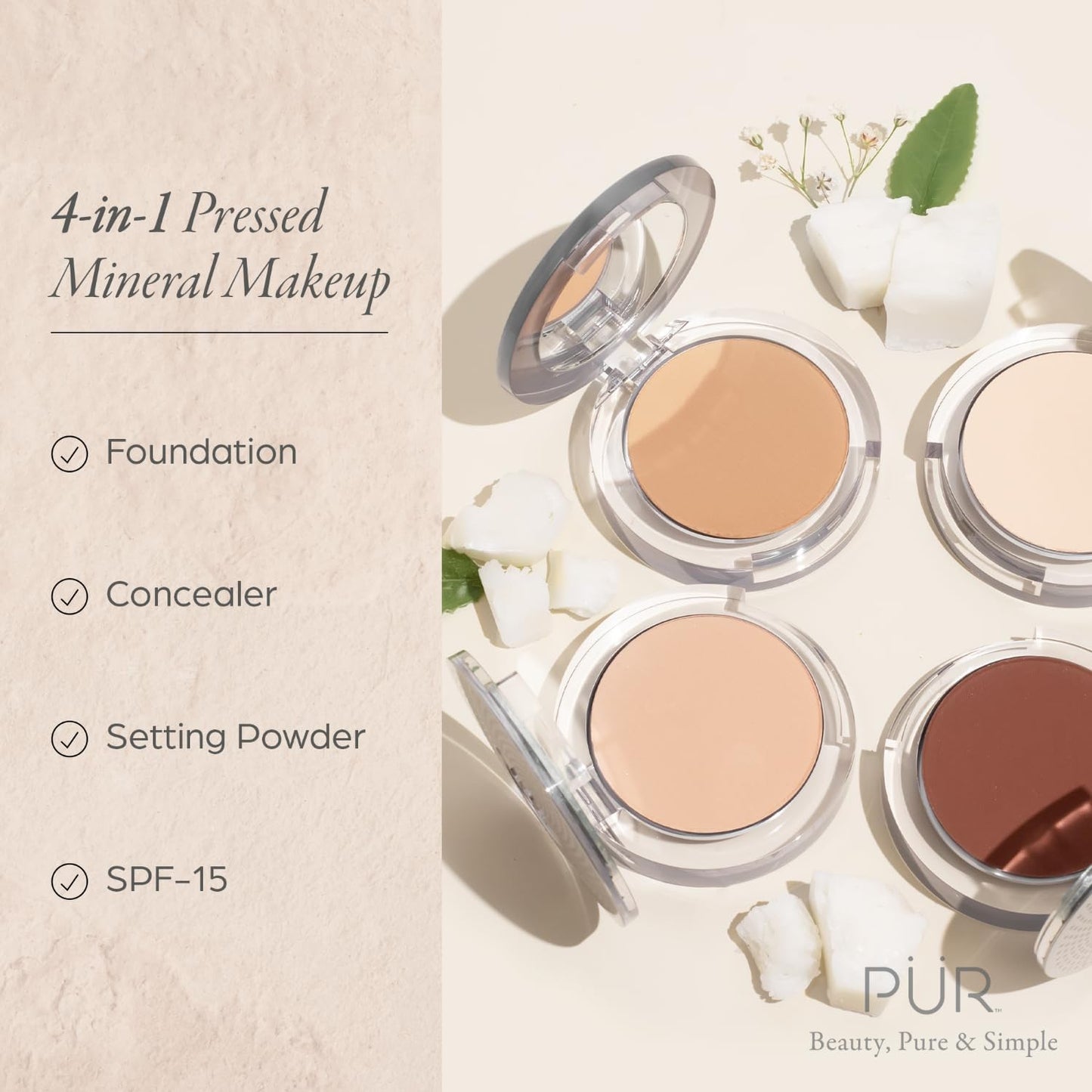 PÜR MINERALS 4-in-1 Pressed Mineral Makeup Broad Spectrum SPF 15