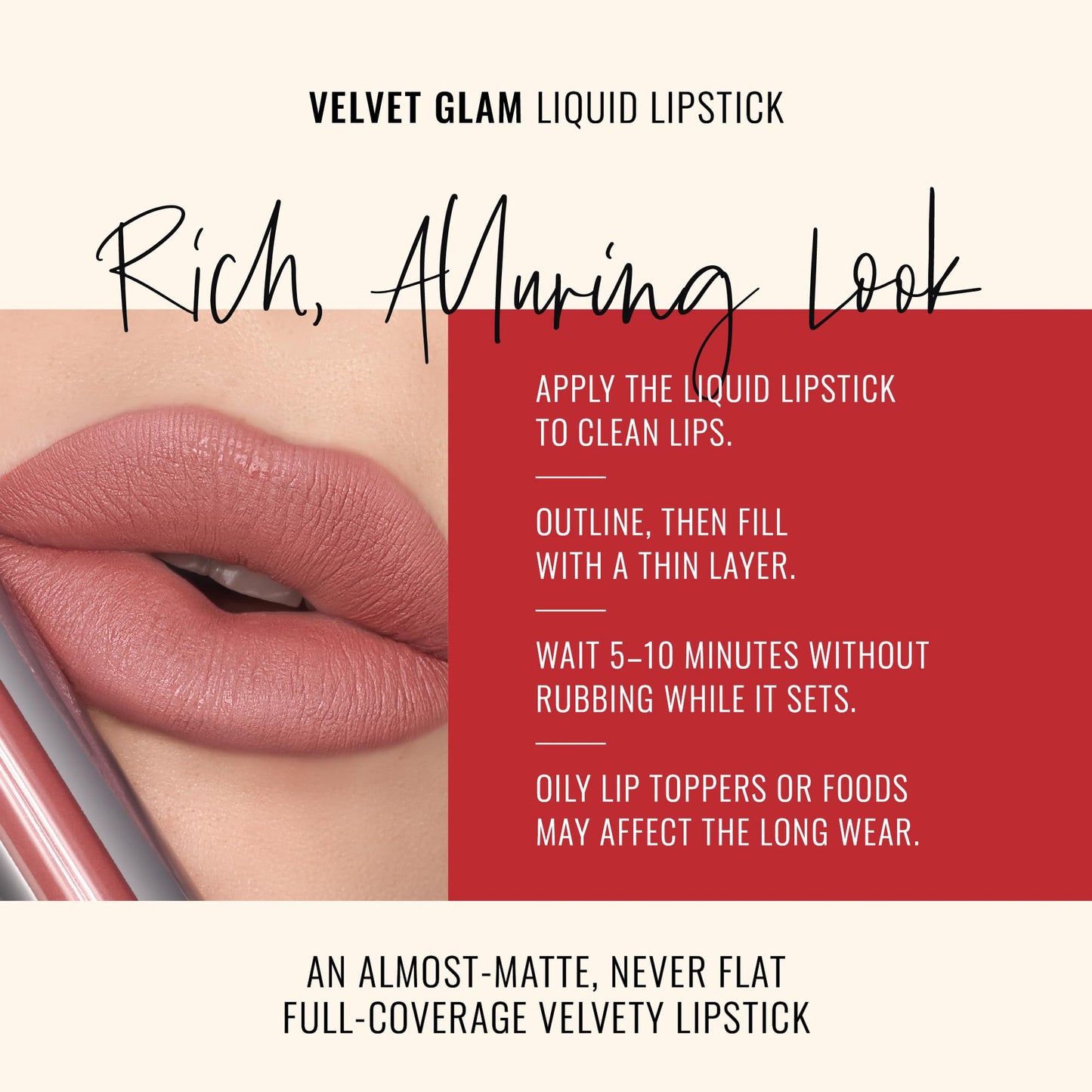 Runway Rogue Velvet Glam Liquid Lipstick, Almost-Matte Terra-Cotta Lipstick with a Hint of Spice, ‘Photogenic’
