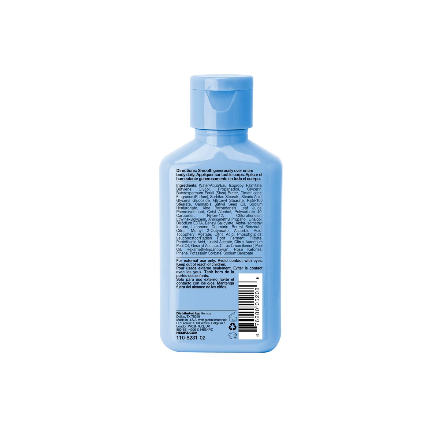 Hempz Body Lotion - Ocean Breeze Limited Edition Mini Daily Moisturizing Cream, Shea Butter, Aloe Body Moisturizer - Skin Care Products, All Natural